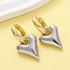 Two Tone Heart Brass Hoop Earrings EJEW-D322-12GP-01A-2