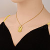 Stainless Steel Textured Rectangle with Star Pendant Necklaces for Women YD7144-2-1