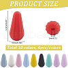 SUNNYCLUE 40Pcs 10 Colors Corrugated Teardrop Food Grade Eco-Friendly Silicone Beads SIL-SC0001-94-2