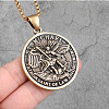Alloy Archangel Michael Pendant Necklaces for Men FS-WGE8F95-02-2
