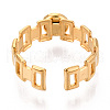 Rectangle 304 Stainless Steel Cuff Ring Components STAS-T066-01G-3