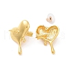 Heart wirh Arrow Alloy Stud Earrings EJEW-E268-01G-2