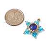 Glass & Seed Bead Woven Pendants PALLOY-MZ00259-02-2