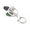 Tropical Leaf Baking Painted Alloy Pendant Keychains KEYC-JKC01270-02-4