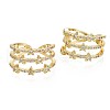 Brass Micro Pave Clear Cubic Zirconia Cuff Rings X-RJEW-S044-084-NF-2