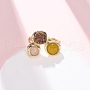Natural Rose Quartz/Korean Jade/Agate Germ Cuff Rings RJEW-M076-05G-04-5