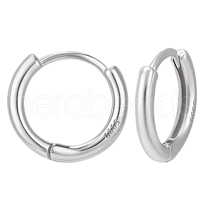 Beebeecraft 1 Pair 999 Fine Silver Huggie Hoop Earrings EJEW-BBC0001-39A-1