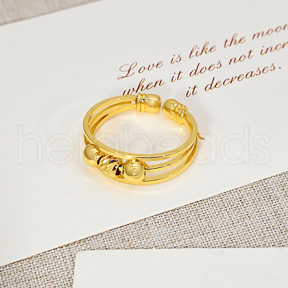 Elegant Hollowed-out Brass Cuff Rings for Women PJ0822-1-1