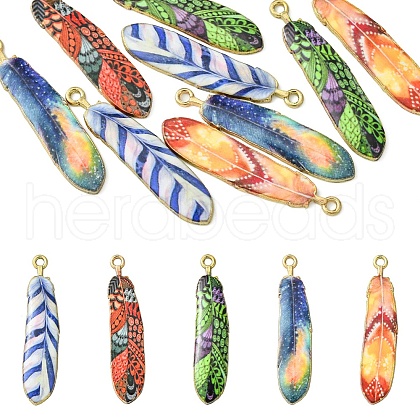 10Pcs 5 Colors Rack Plating Alloy Pendants FIND-YW0005-31-1