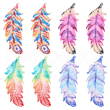 Biyun 16Pcs 4 Colors Spray Painted 430 Stainless Steel Pendants STAS-BY0001-20-1