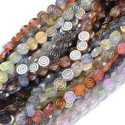 Electroplate Transparent Glass Beads Strands EGLA-L044-K-1