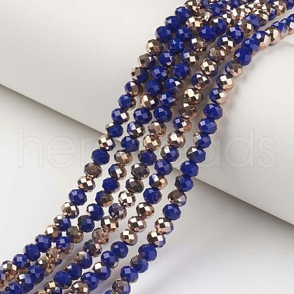 Electroplate Opaque Glass Beads Strands X-EGLA-A034-P2mm-N19-1