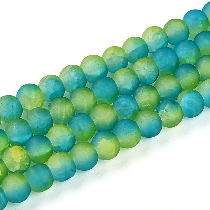 Crackle Glass Beads Strands GLAA-N009-6mm-10-1