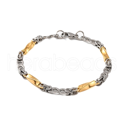 201 Stainless Steel Twist Link Chain Bracelets BJEW-B078-124GP-1