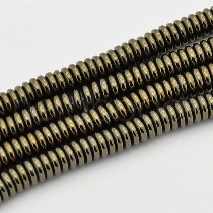 Flat Round/Disc Non-magnetic Synthetic Hematite Beads Strands G-D617-10-1