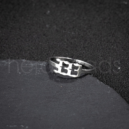 Number 201 Stainless Steel Adjustable Cuff Rings FS-WG22891-06-1