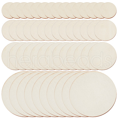 HOBBIESAY 135Pcs 4 Styles Unfinished Wood Discs DIY-HY0001-78-1