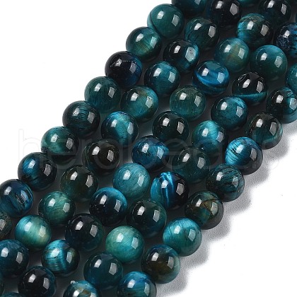 Natural Tiger Eye Beads Strands G-B133-A02-6MM-07-1