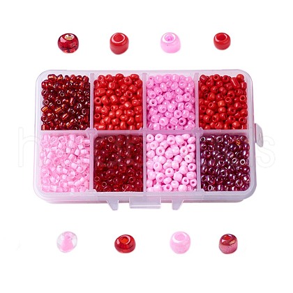 1 Box Mixed 6/0 Glass Seed Beads Round  Loose Spacer Beads SEED-X0050-4mm-03-1