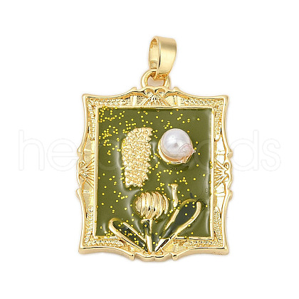 Brass Enamel Pendants KK-U068-12A-02G-1