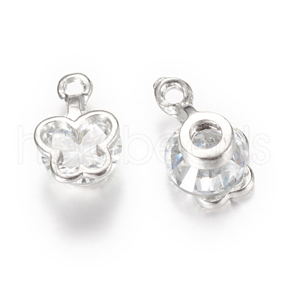 Alloy Cubic Zirconia Charms X-ZIRC-Q003-15P-1