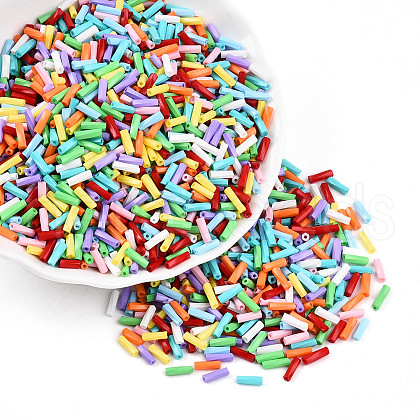 Baking Paint Glass Twist Bugle Beads SEED-N007-24A-1
