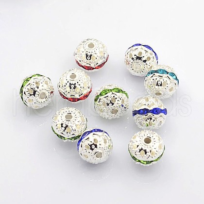 Brass Rhinestone Beads RB-A011-10mm-S-1