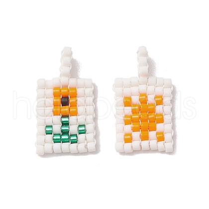 Seed Beads Beaded Charms PALLOY-MZ00256-04-1