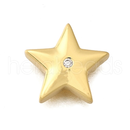 Brass Micro Pave Clear Cubic Zirconia Charms KK-B136-10G-04-1