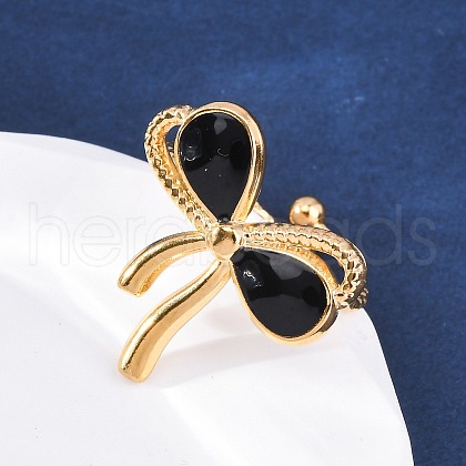 304 Stainless Steel Enamel Cuff Rings RJEW-D306-30G-1