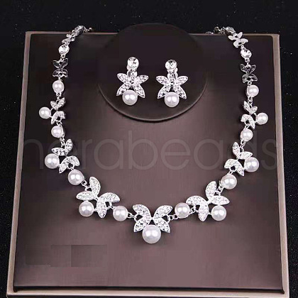 Alloy Rhinestone Earrings & Necklaces Sets FS-WG653B5-05-1