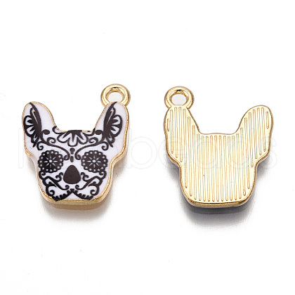 Rack Plating Alloy Enamel Pendants ENAM-N055-175B-1
