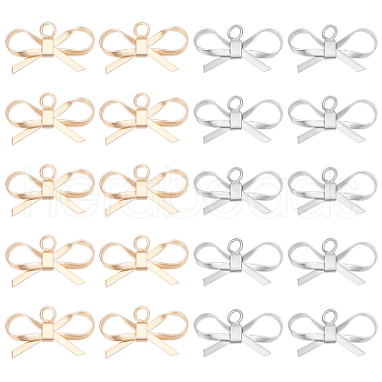 BENECREAT 20Pcs 2 Colors Brass Pendants KK-BC0013-30-1