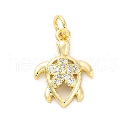 Brass Micro Pave Cubic Zirconia Pendants KK-D325-34G-1