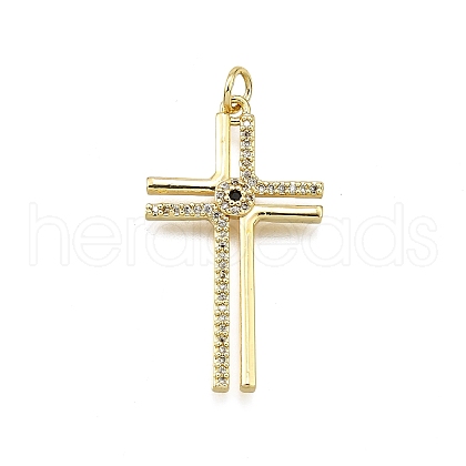 Brass Micro Pave Cubic Zirconia Pendants KK-Z100-26G-1
