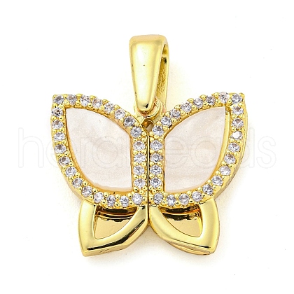 Brass  Micro Pave Clear Cubic Zirconia Pendants FIND-Z044-08G-1