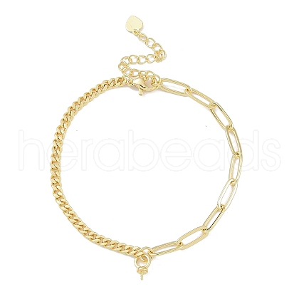 Brass Cuban Link Chain & Paperclip Chain Bracelet Making KK-U020-10G-1