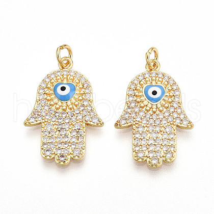 Brass Micro Pave Cubic Zirconia Pendants KK-T070-69-1