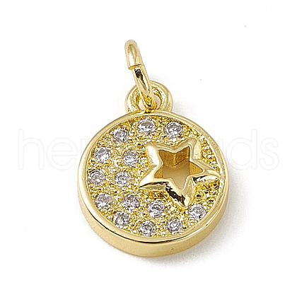 Brass Micro Pave Cubic Zirconia Charms ZIRC-F132-91G-1