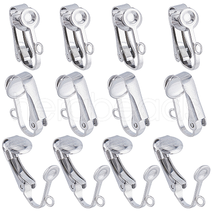 SUNNYCLUE 40Pcs 304 Stainless Steel Clip-on Earrings Findings STAS-SC0005-82P-1