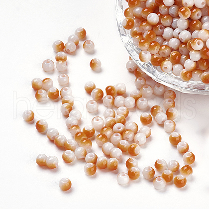 Spray Painted Resin Beads RESI-K005-01J-1