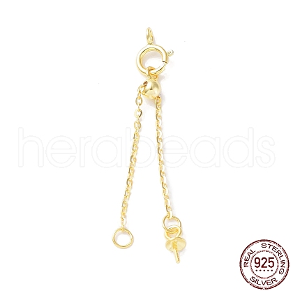 925 Sterling Silver Ends with Chains STER-P050-03G-1