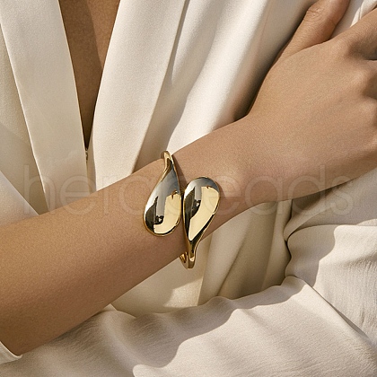 Alloy Hinged Bangles for Women BJEW-D312-04G-1