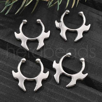 304 Stainless Steel Clip on Nose Rings AJEW-A062-05P-01-1