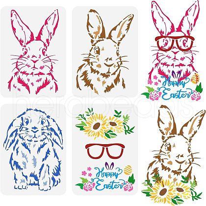 4Pcs 4 Styles PET Hollow Out Drawing Painting Stencils Sets DIY-WH0383-0043-1