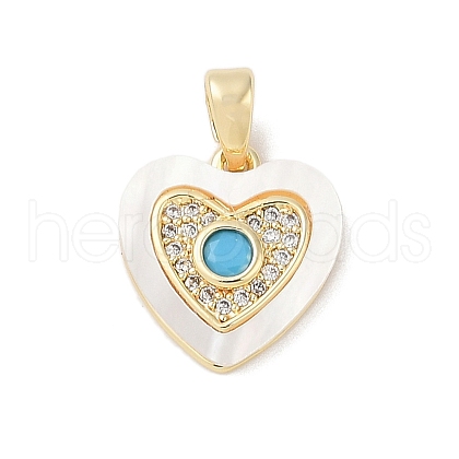 Brass Micro Pave Cubic Zirconia Pendants KK-Q030-02B-G-1