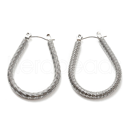 Non-Tarnish 304 Stainless Steel Teardrop Hoop Earrings EJEW-B023-04P-1