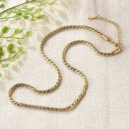 304 Stainless Steel Rope Chain Necklaces for Women NJEW-Q026-02G-1