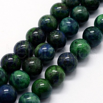 Natural Chrysocolla and Lapis Lazuli Beads Strands X-G-I199-37-4mm-1