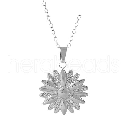 Stainless Steel Diasy Flower Pendantl Necklaces Women Fashion Minimalist Design Jewelry GH9926-1-1